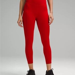 Lululemon Fast and Free Red High-Waisted Leggings